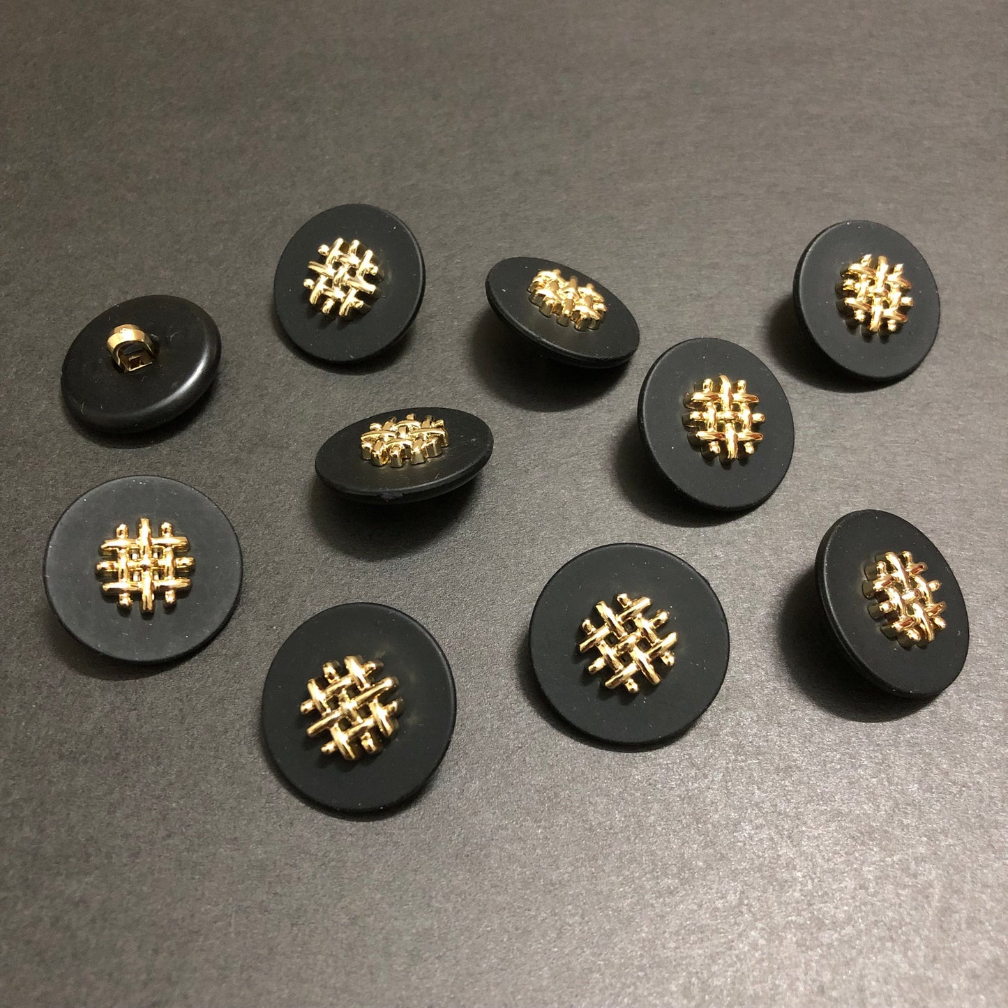 Stellar Vortex Black and Golden Luxe Black Buttons
