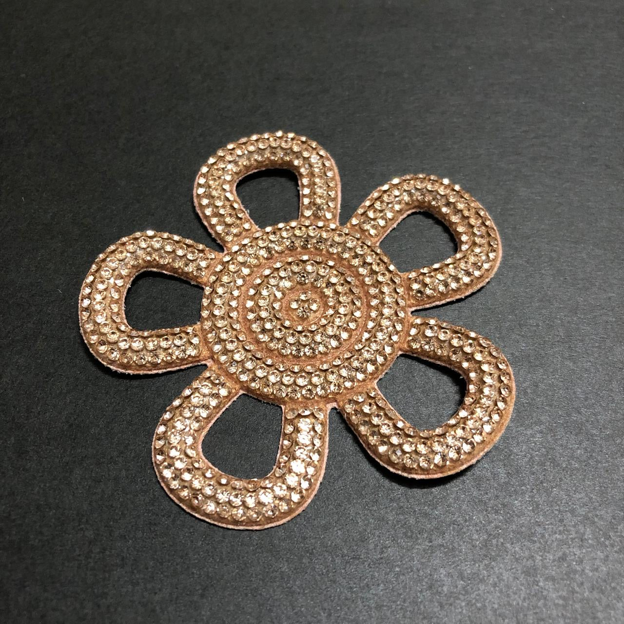 Sparkling Champagne Stones 3D Shaped Rose Gold Blossom Bunch