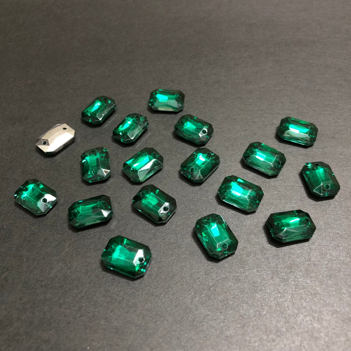 Mini Emerald Green Rectangle Stones