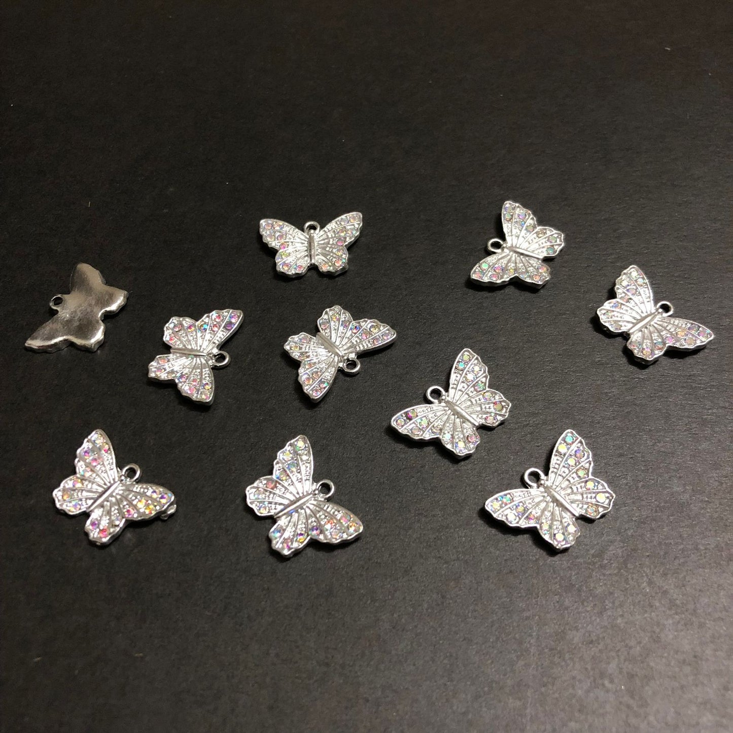 Celestial Butterfly Silver with Colourful Stones Glow Buttons
