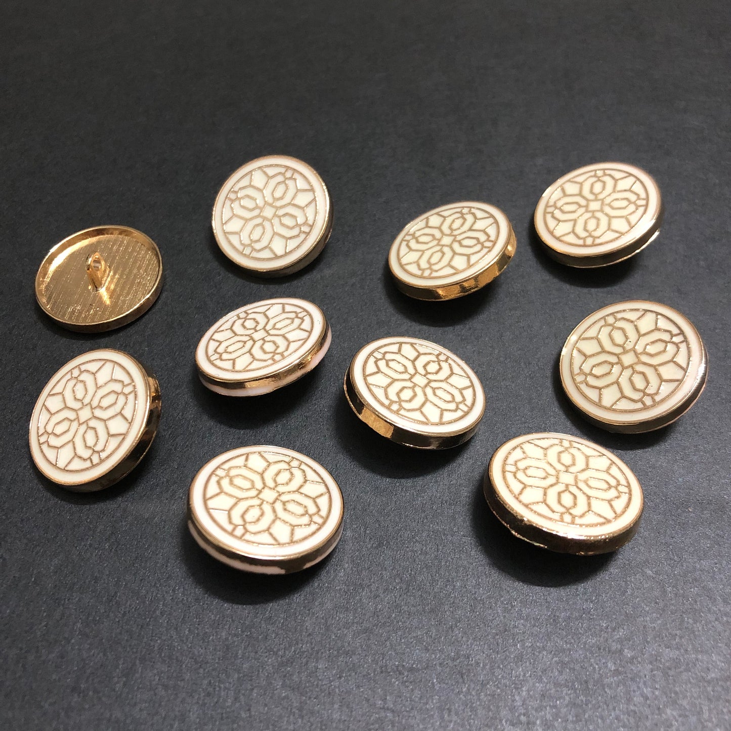 Hexa Off-white and Golden Luxe Golden Buttons