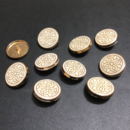 Hexa Off-white and Golden Luxe Golden Buttons