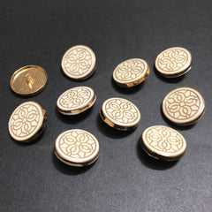 Hexa Off-white and Golden Luxe Golden Buttons