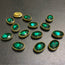 Clipy Golden Emerald Green Oval Stones