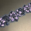 Floral Leafy Blue Sequence, Purple Cutdana and Net Tissue Lace