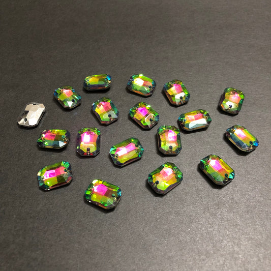 Mini Peacock Multi Rectangle Stones
