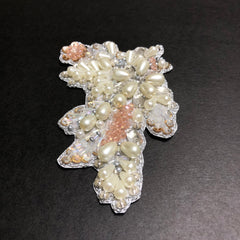 Mini Pastel Plot Off-white Pearls with Silver Crystals and Blush Pink Beads Silver Bunch