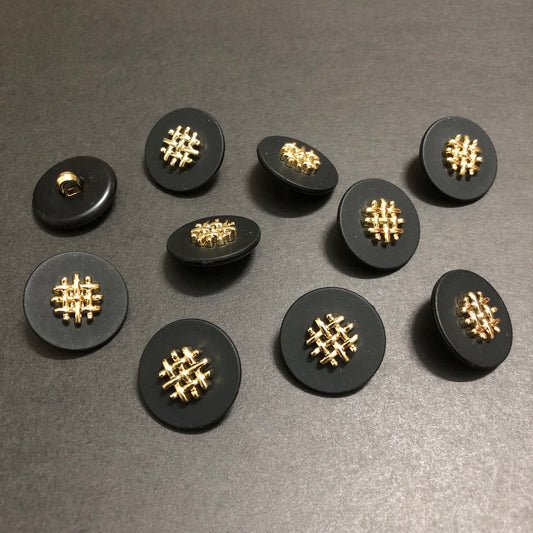 Stellar Vortex Black and Golden Luxe Black Buttons