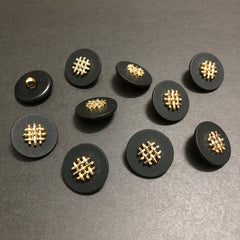Stellar Vortex Black and Golden Luxe Black Buttons