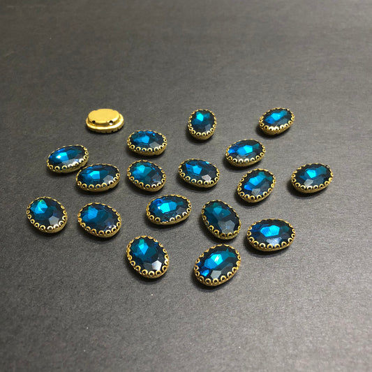 Mini Clipy Golden Sapphire Oval Stones