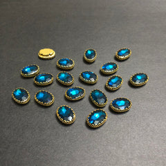 Mini Clipy Golden Sapphire Oval Stones