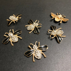 Beetle Black with Silver Stones Golden Buckle