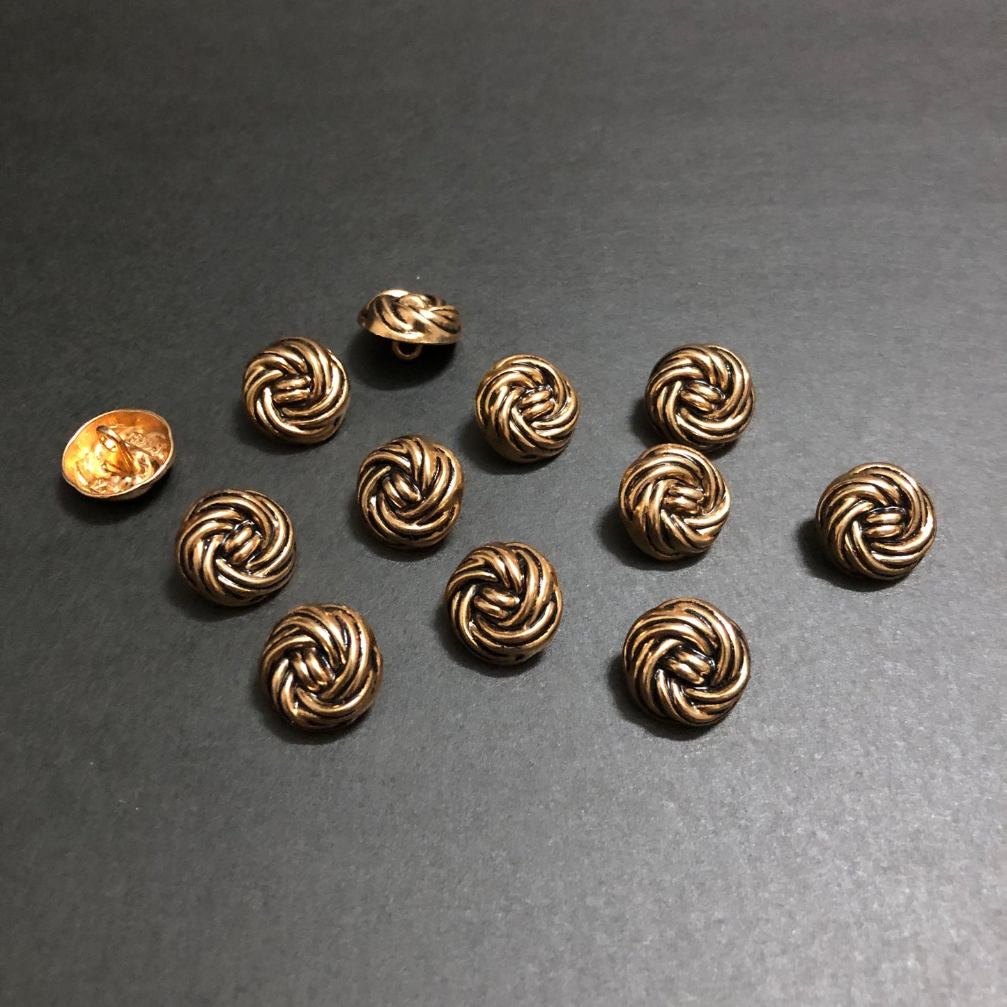 Antique Bronze Knotted Rope Metal Button