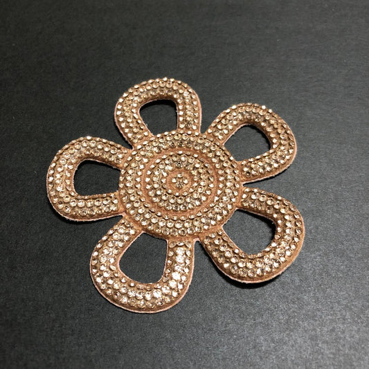 Sparkling Champagne Stones 3D Shaped Rose Gold Blossom Bunch