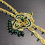 Green Crown with Green Beads Motif Golden Backstripe