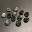 Mini Hexa Black and Silver Luxe Silver Buttons