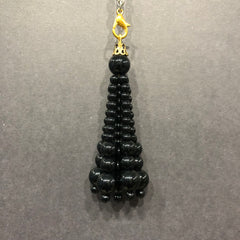 Mini Black Pearly Pool Golden Tassel