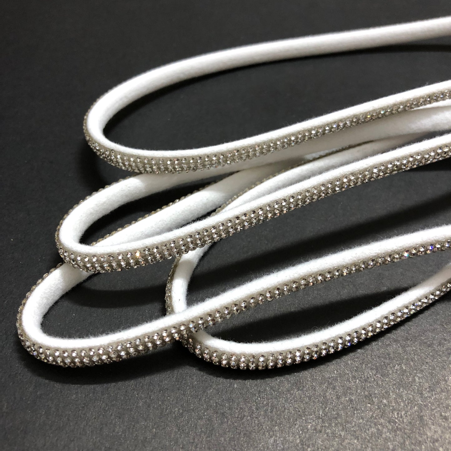 Sparkling Silver Rhinestones Silver Lace