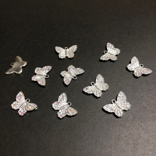 Celestial Butterfly Silver with Colourful Stones Glow Buttons