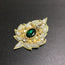 Plume Emerald Green with Silver Stones Golden Bunch