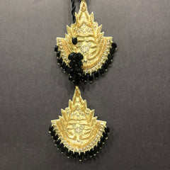 Alluring Motif Black Beady Backdori