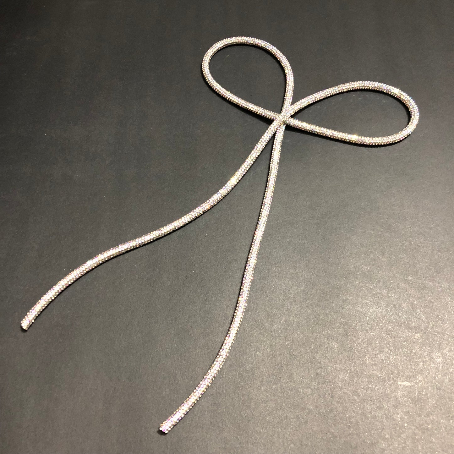 Glimmer Veil Silver Multi Stones Bow