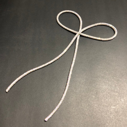 Glimmer Veil Silver Multi Stones Bow