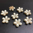 Off-White Pearl Daisy Golden Buttons