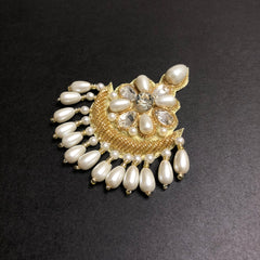 Off-white Pearls Beadazzled Golden Motif