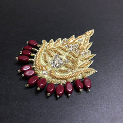 Mini Alluring Maroon Beads Golden Motif