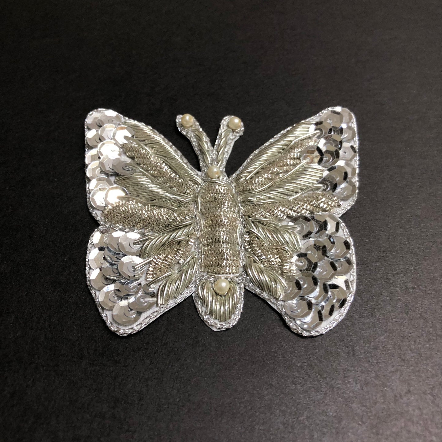 Butterfly Off-white Pearls and Silver Bunch