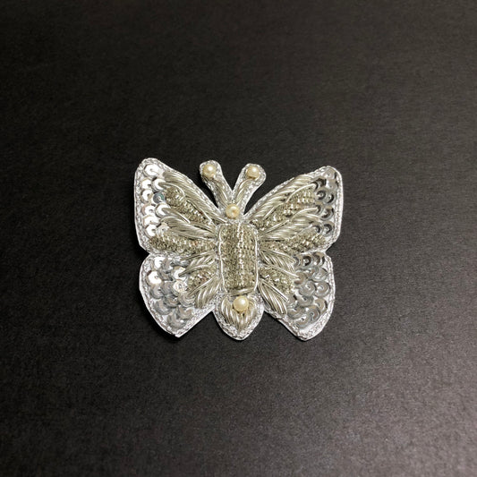 Mini Butterfly Off-white Pearls and Silver Bunch