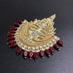 Alluring Maroon Beads Golden Motif
